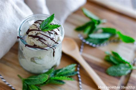 Glace à la menthe et aux pépites de chocolat fait maison