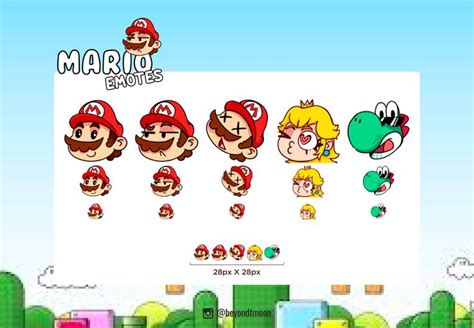 5 Mario Emotes For Twitch Discord And Youtube Etsy España Yoshi