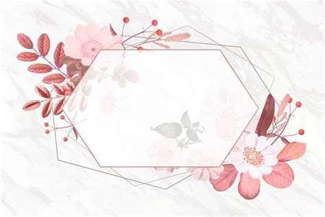 pink flower frame aesthetic background premium editable design