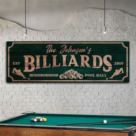 Billiards Sign For Serious Billiards Fans Tailored Canvases In 2024