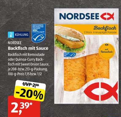 Nordsee Backfisch Mit Sauce Angebot Bei Aldi S D Prospekte De