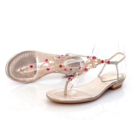 Rhinestone Leather Sandals XXA621024 On Luulla