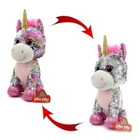 Unicornio De Peluche Con Lentejuelas 25 Cm Phi Phi Toys