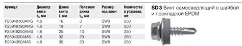 Купить винт самосверлящий по металлу с шайбой EPDM SD 3 Fasty ...