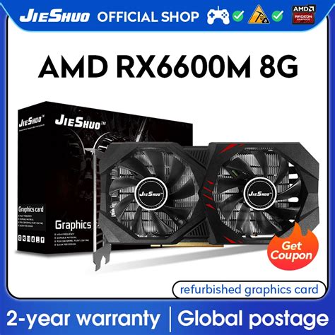 JIESHUO tarjeta gráfica para juegos RX 6600M 8G GPU GDDR6 128 bits