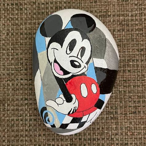 Mickey Painted Rock Etsy