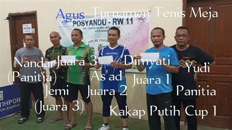 Dimyati Juara As At Juara Agus Dan Jemi Juara Bersama Turnamen