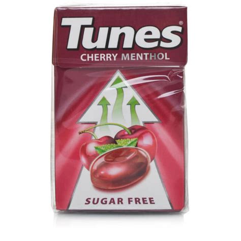 48x Packets of TUNES Cherry Menthol Sugar Cough & Throat Sweets 37g 12p ...