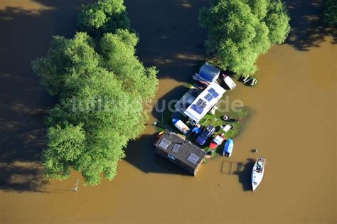 Luftaufnahme Dessau Ro Lau Hochwasser Pegel Situation Durch