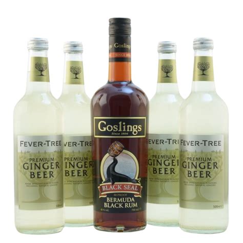 Goslings Black Seal Dark Rum And Fever Tree Ginger Beer Set