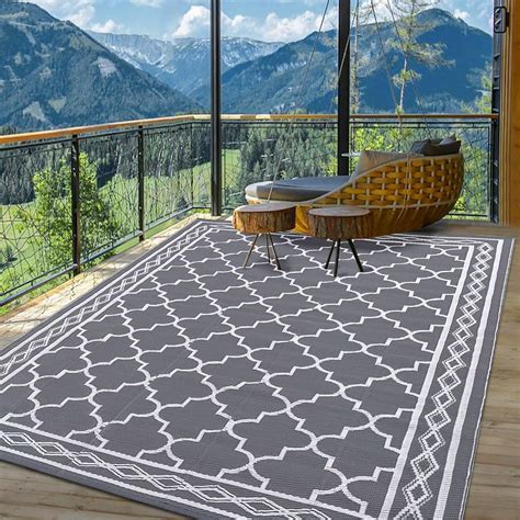 Amazon.com: COZYLOOM Outdoor Rug 5x8 ft Waterproof Reversible Mat for ...