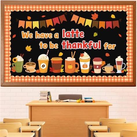 Thanksgiving Latte Bulletin Board Set Fall Coffee Cup Bulletin Board Classroom