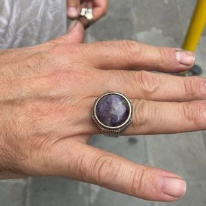 Natural Amethyst Men S Ring Silver Handmade Ring Amethyst Men S