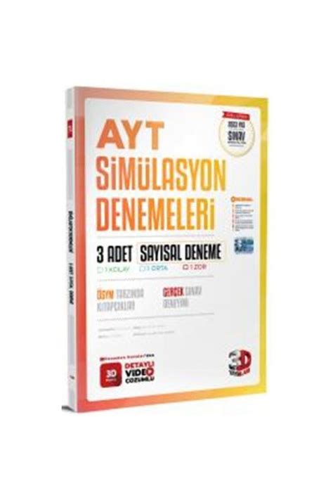 3D Yayınları 3D AYT Sayısal 3 lü Simülasyon Genel Deneme Fenomen