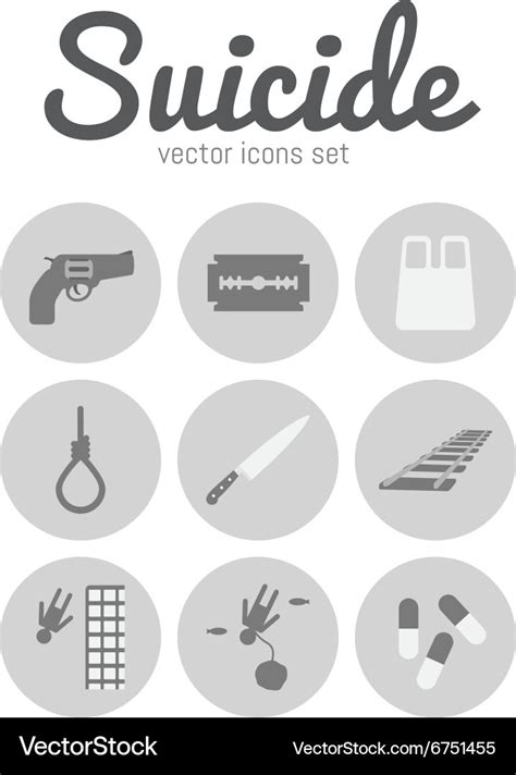 Methods of suicide Royalty Free Vector Image - VectorStock