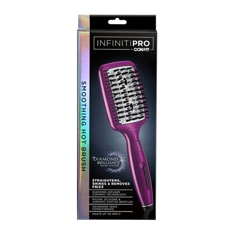 Infiniti Pro By Conair Diamond Infused Ceramic Smoothing Hot Brush Straightening Brush Pink
