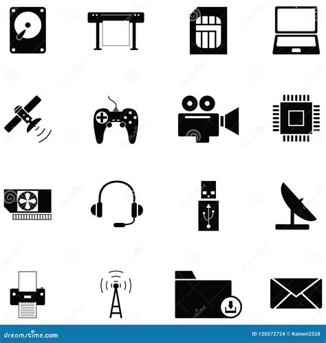 Technology icon set stock vector. Illustration of digital - 120572724