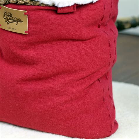 Large Personalised Santa Sack Made From Real Wool And Huggable Faux Fur