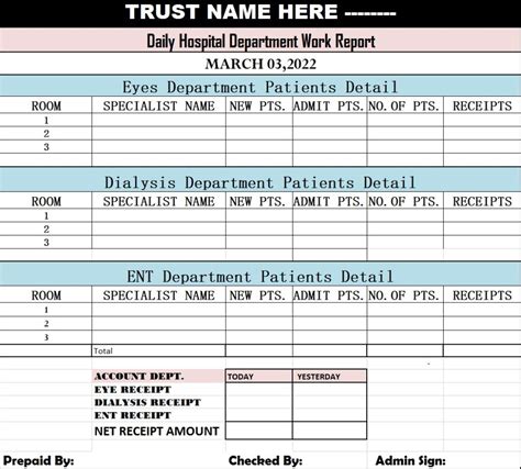 Daily Work Report Template Excel Word Template