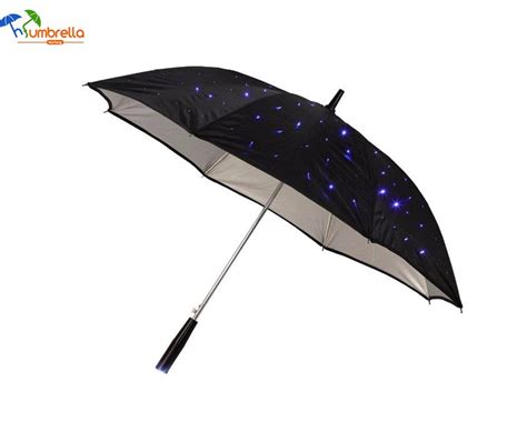 23" Automatic 3 Modes Stars Long-handled LED Light Rain Umbrella ...