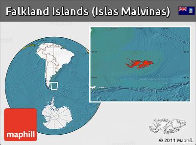 Free Satellite Location Map Of Falkland Islands Islas Malvinas