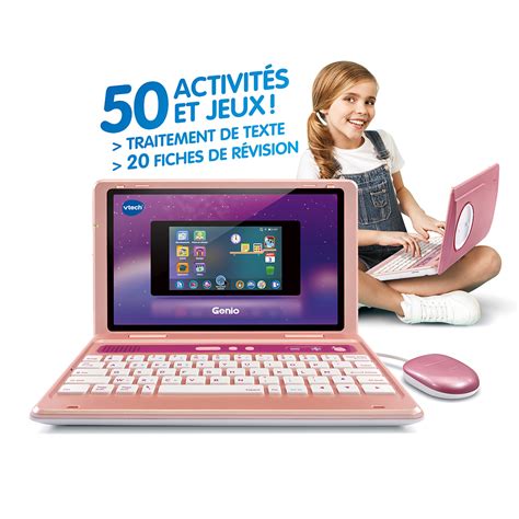 Vtech Ordinateur Enfant Genio Mon Premier Vrai Ordi Rose