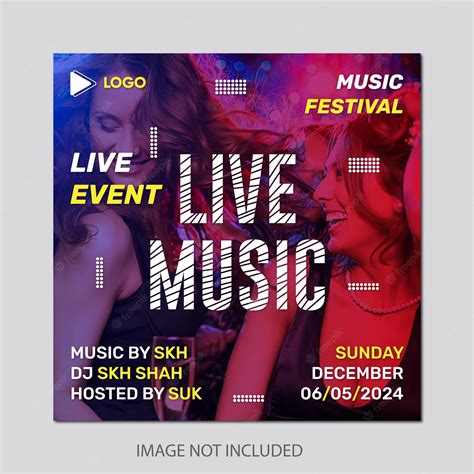 Premium Vector | Live music party banner poster template