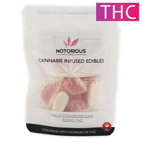 Notorious THC Sour Strawberry Cake 50MG 400MG Ganja West Online