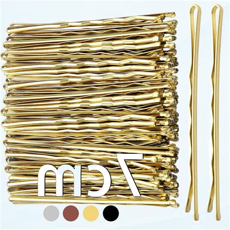 Hair Grips 7cm 50pcs Blonde Hair Pins Waved Bobby Pins Long Kirby