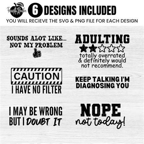 Sarcastic Svg Bundle Sassy Svg Sarcasm Svg Snarky Png Sassy Quotes