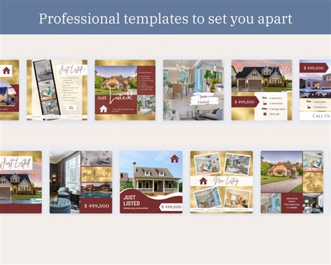 200 Real Estate Agent Social Media Template Bundle Luxury Gold Etsy