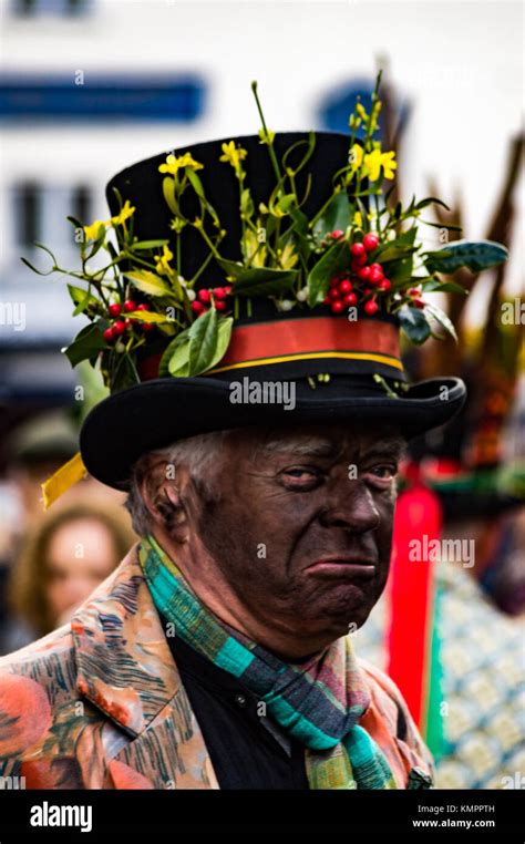 Leominster, UK. 9th December, 2017. Leominster Morris perform a ...