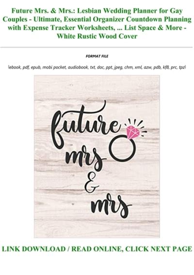 PDF Mobi EPub Future Mrs Mrs Lesbian Wedding Planner For Gay