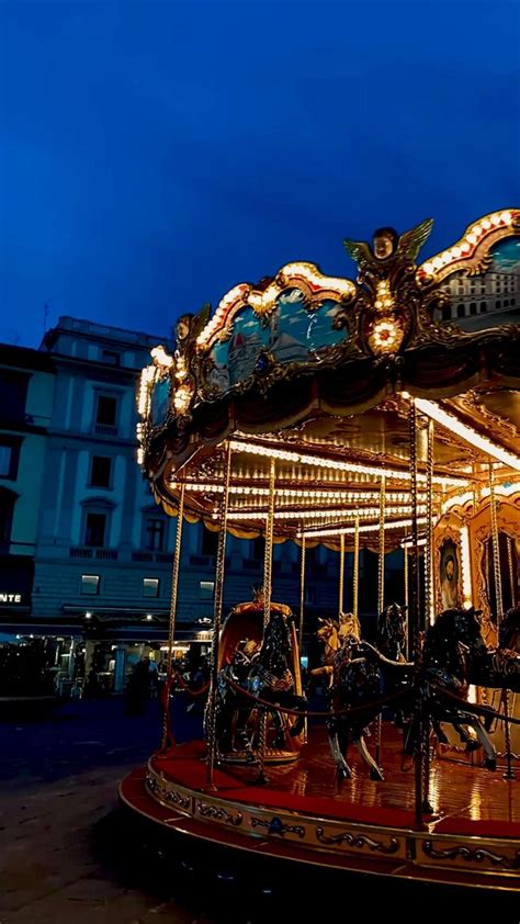 Florence Carousel At Night Carousel Aesthetic Fairground Carousel