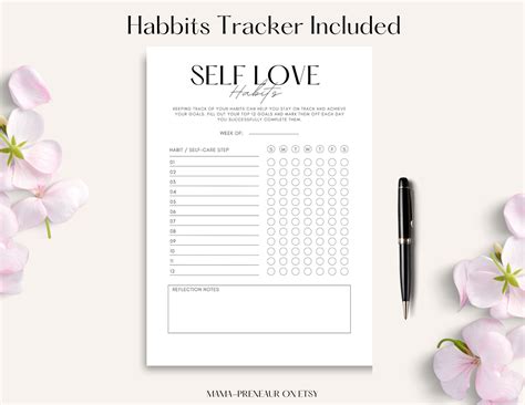 Printable Self Love Journal Daily Planner Self Love Planner Mom Planner