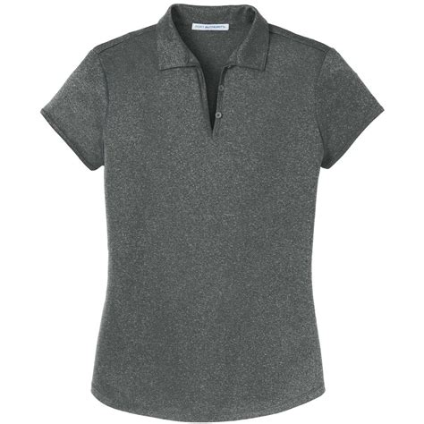 Port Authority L576 Ladies Trace Heather Polo Charcoal Heather