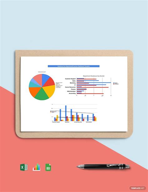 Headcount by Department/Function Dashboard Template - Download in Excel ...