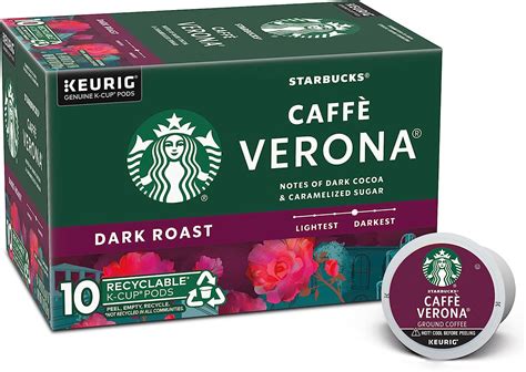 Starbucks C Psulas De Caf K Cup Dark Roast Caff Verona Para Cafeteras