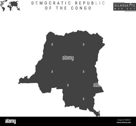 Democratic Republic Of The Congo Blank Vector Map Isolated On White