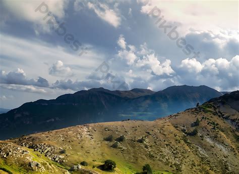 Mountain Landscape Under Cloudy Sky Photo | JPG Free Download - Pikbest