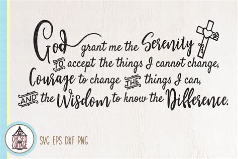 Serenity Prayer SVG PNG DXF EPS Gráfico por Chesed Cottage Crafts