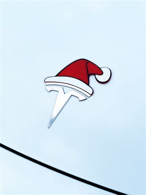 Santa Hat Overlay For Tesla Emblem Reusable Etsy