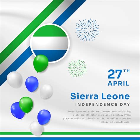 Premium Vector Square Banner Illustration Of Sierra Leone