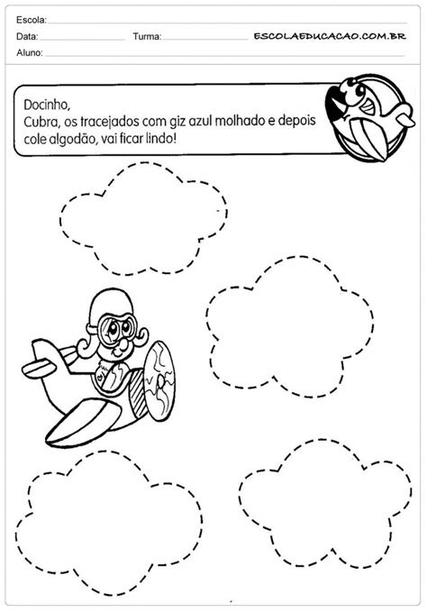 Atividade Tracejado - Atividade com Tracejado para o Maternal - Para Imprimir