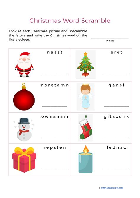 Christmas Word Scramble Download Printable Pdf Templateroller