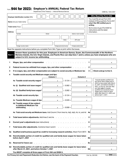 Form Employers Annual Federal Tax Return Eforms