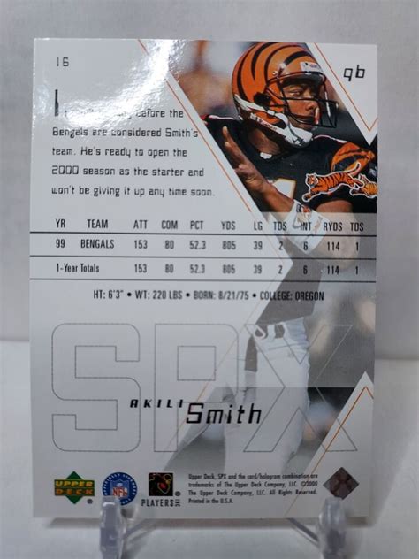 2000 SPx Football 16 Akili Smith Cincinnati Bengals EBay