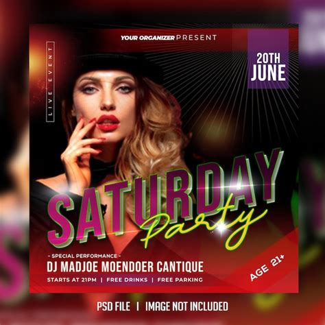 Premium PSD Dj Party Flyer Social Media Post Template