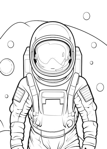 Pagina Da Colorare Per Bambini Astronauta Carino Astronauta Line Art