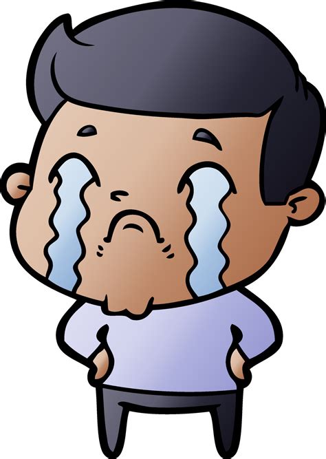 cartoon man crying 12545716 Vector Art at Vecteezy